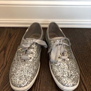 Keds x kate spade Silver Champion Glitter Shoes
